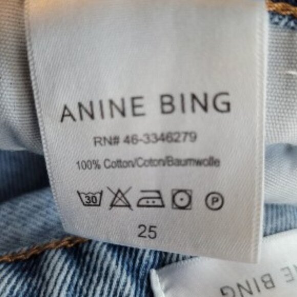 Anine Bing Lightwash Button-Fly Baggy Jeans size 25 waist, inseam 33" EUC - Picture 8 of 16